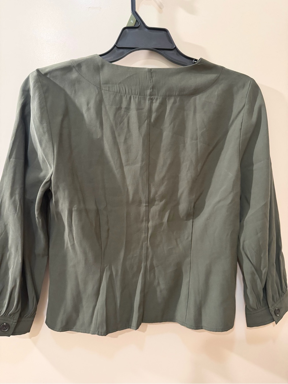 Banana Republic Olive V-Neck Button Front Top - Picture 6 of 7